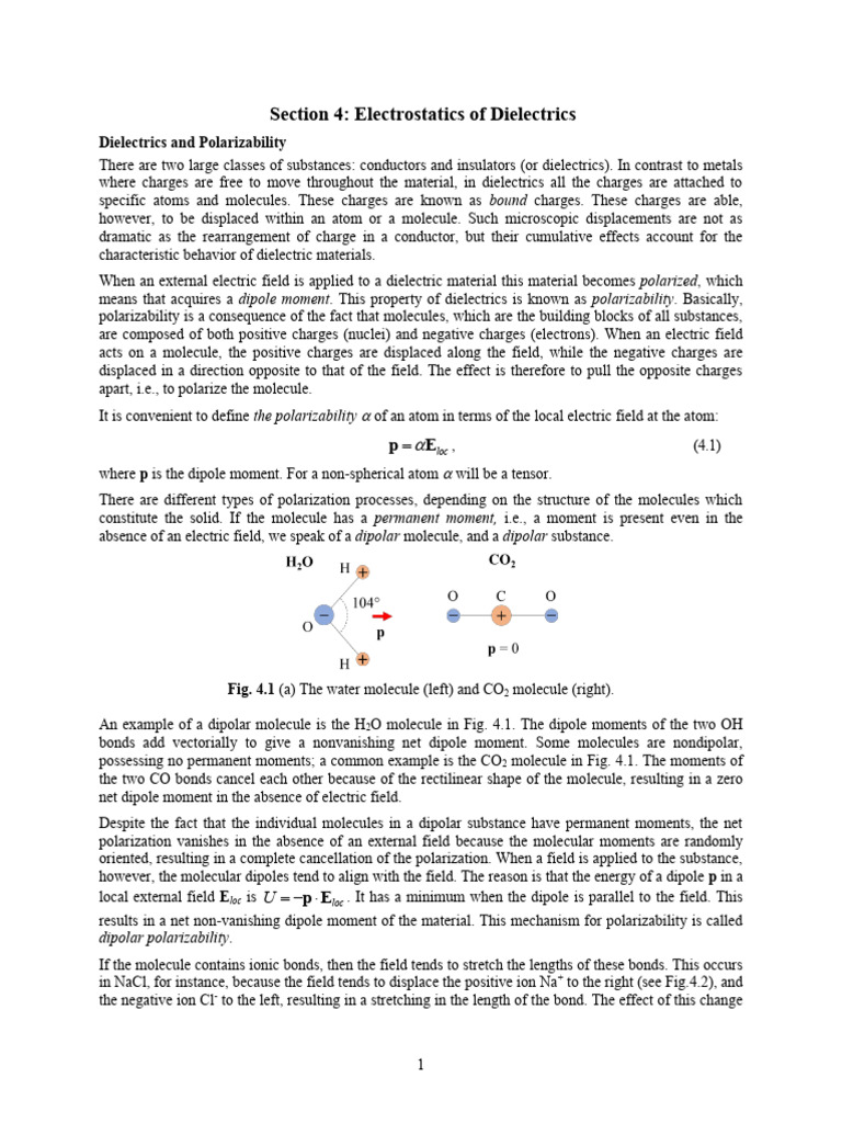 Dipolar Polarizability in Dielectrics | PDF | Dipole | Dielectric