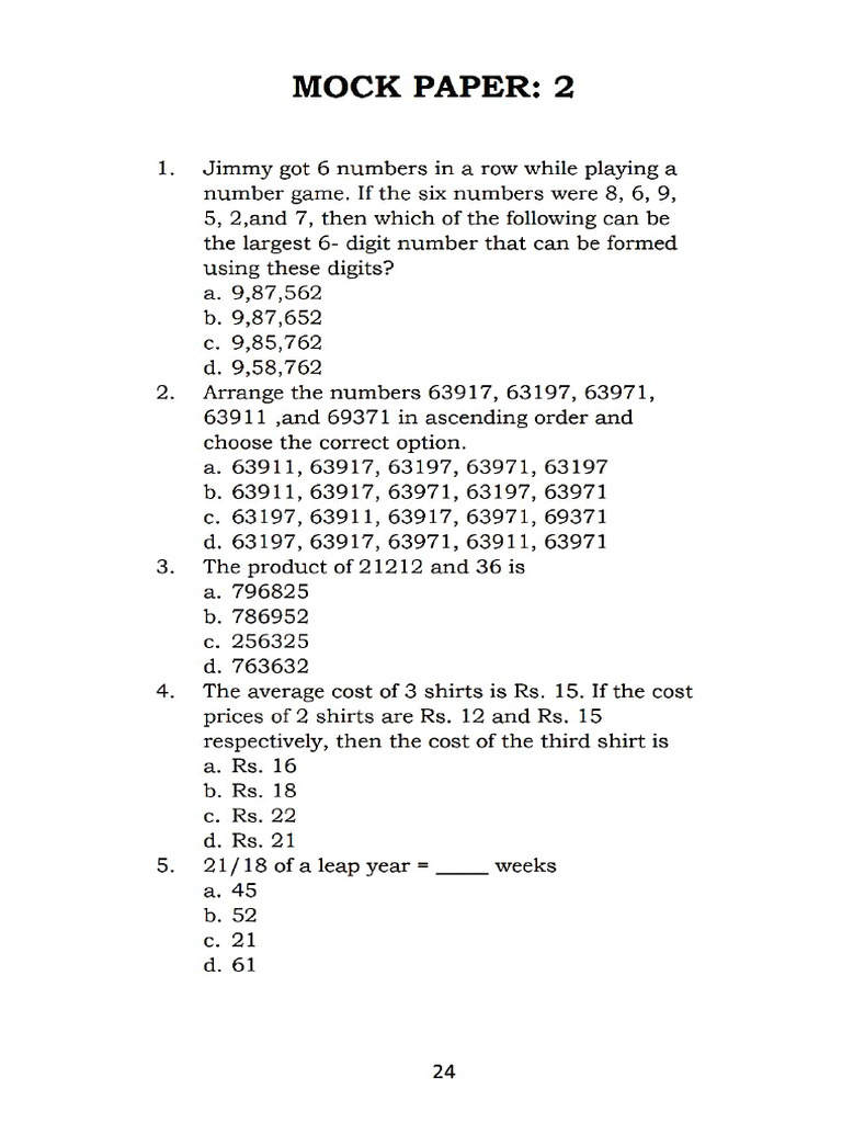 Mock Test 2 | PDF