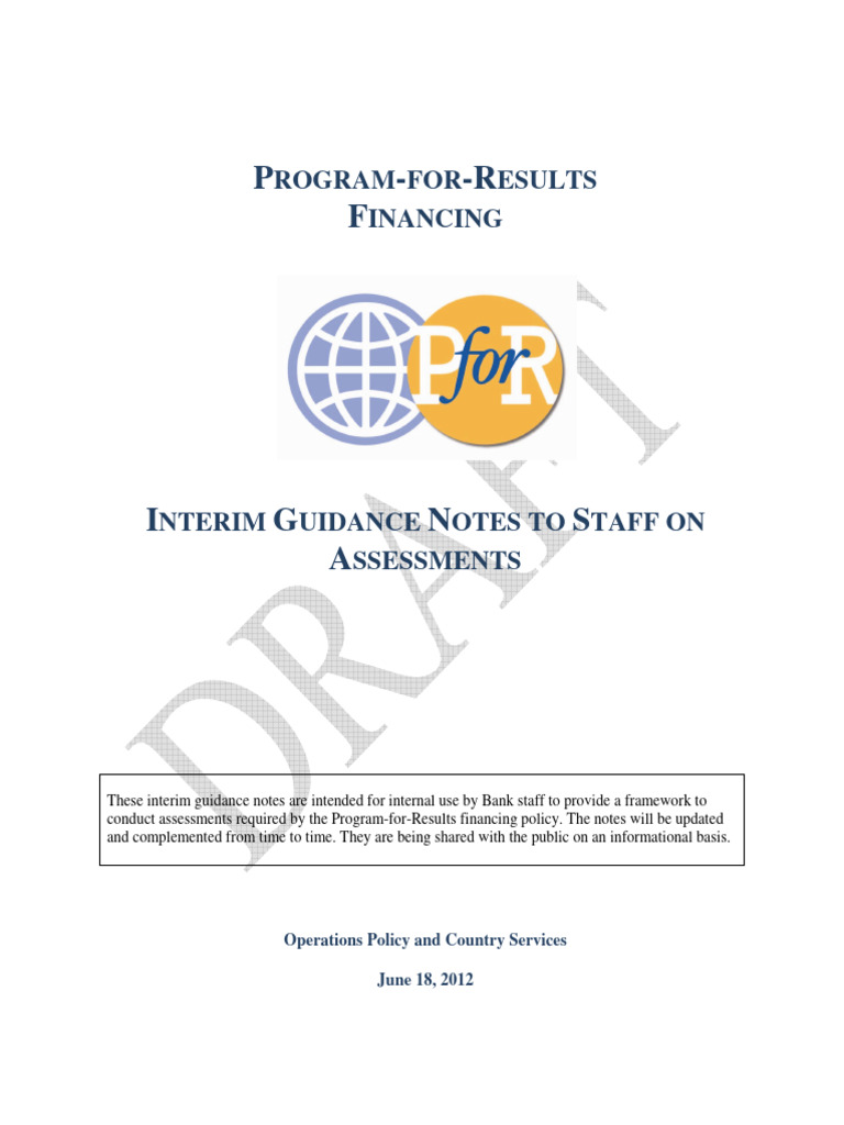 Program-for-Results Financing Guidance | PDF | Risk | Public–Private ...