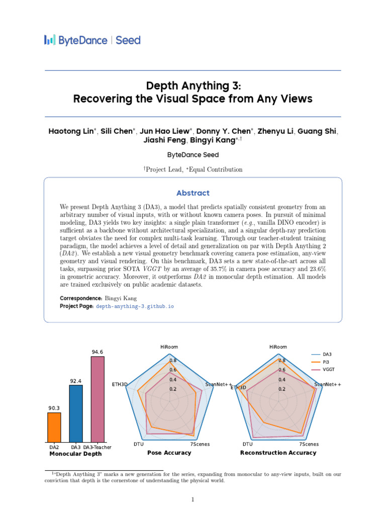 Depth Anything 3: Advancements in 3D Geometry | PDF | Computer Vision ...