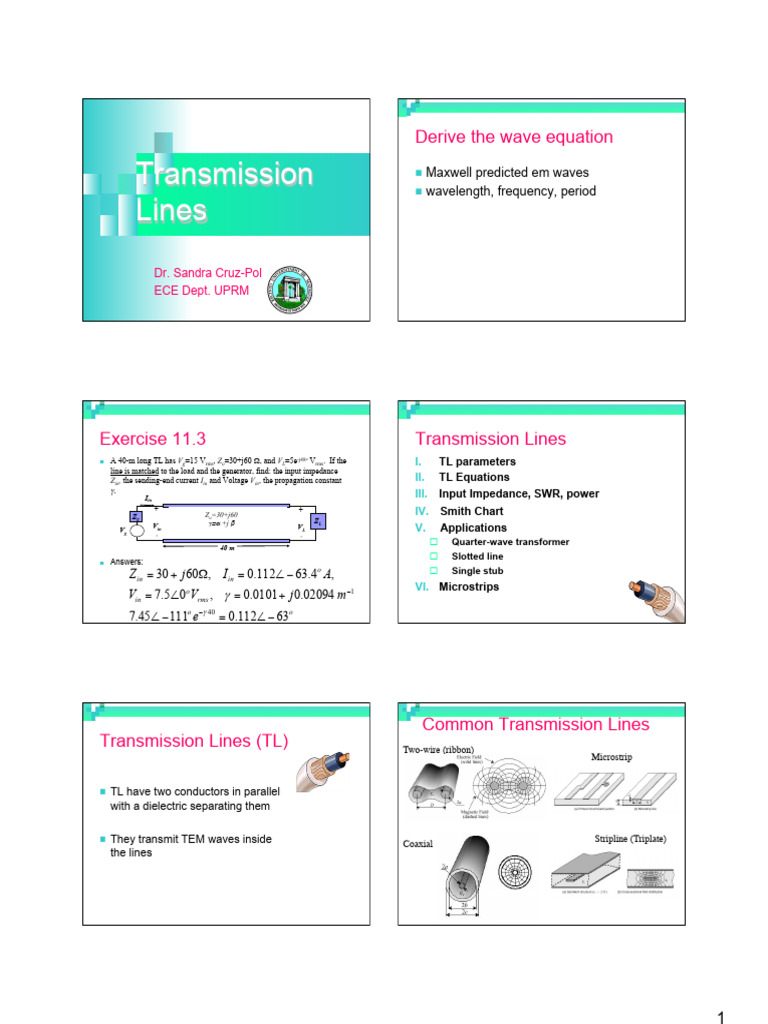 Transmission Line Theory and Calculations | PDF | Transmission Line ...