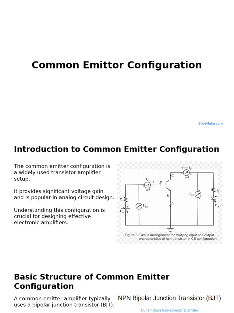 Common Emittor Configuration | PDF | Amplifier | Transistor