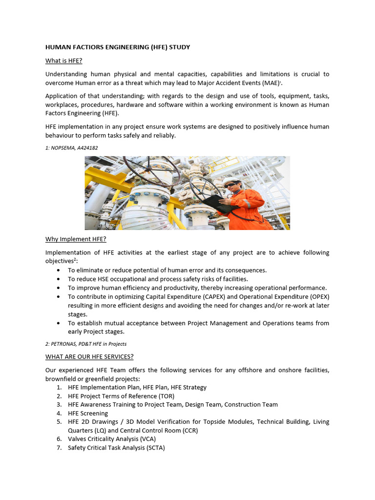 Human Factors Engineering Overview | PDF