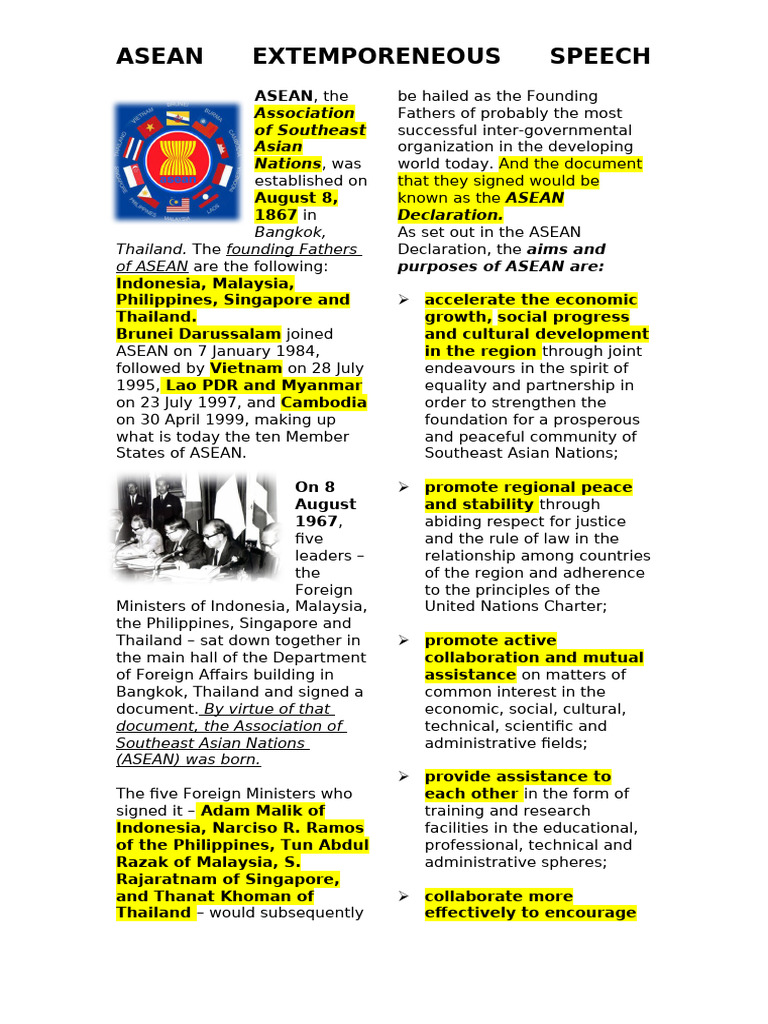Asean | PDF | Asean Free Trade Area | International Relations