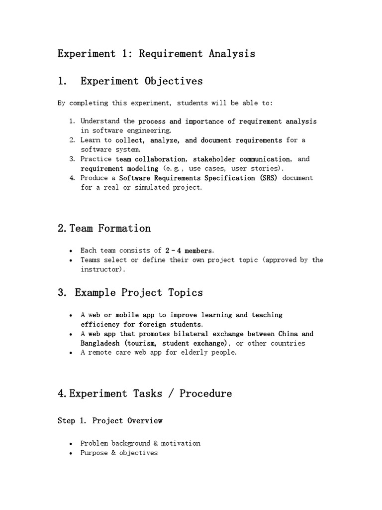 Experiment 001 | PDF | Use Case | Systems Engineering