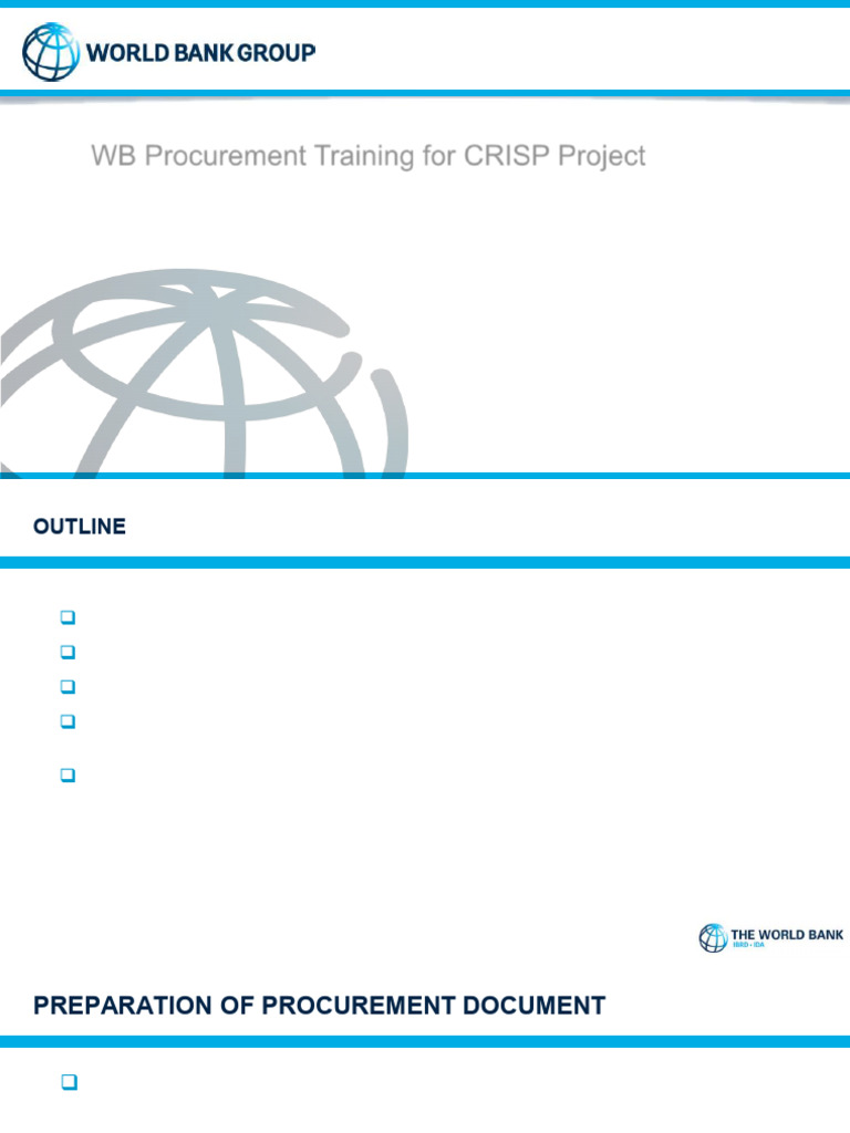 WB Procurement Training Overview | PDF | Procurement | Request For Proposal