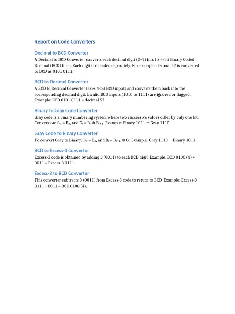 Code Converters Report | PDF