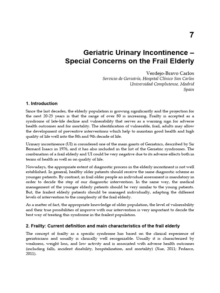 Geriatric Urinary Incontinence Insights | PDF | Urinary Incontinence ...