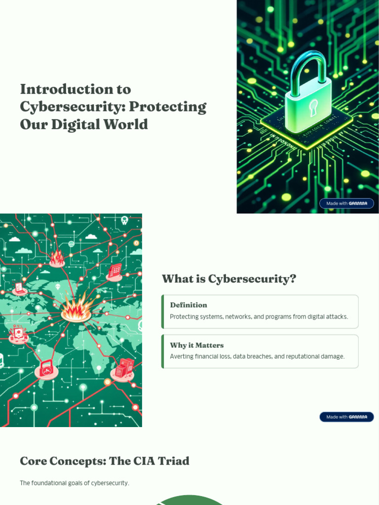 Introduction To Cybersecurity Protecting Our Digital World | PDF