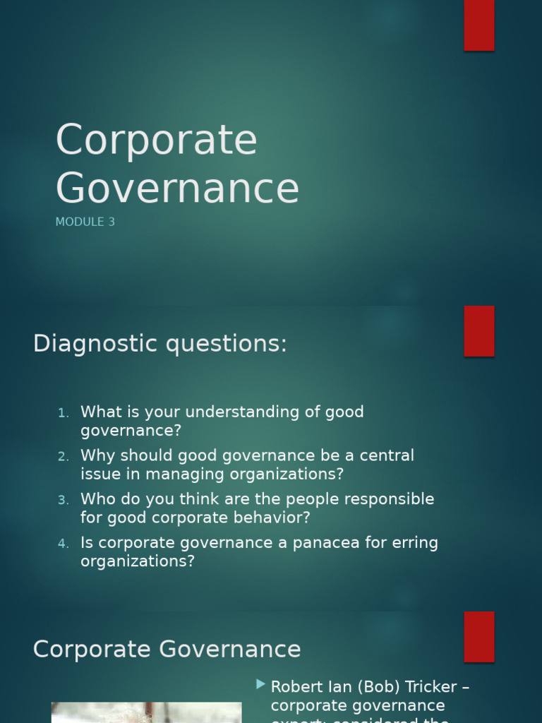 Understanding Corporate Governance Essentials | PDF | Governance ...