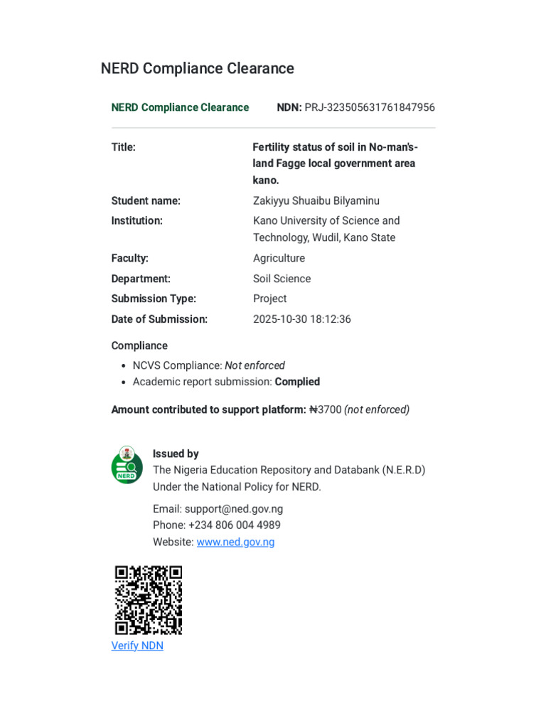 NERD Clearance | PDF