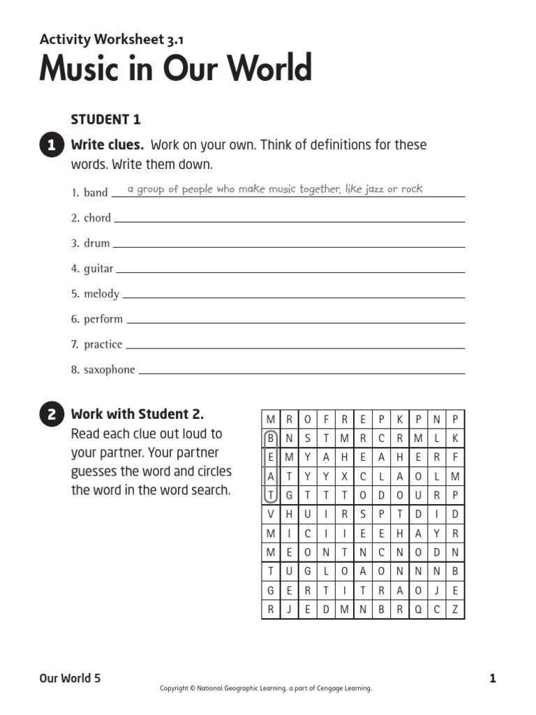 OW L05 U03 01 Worksheet | PDF | Musicology