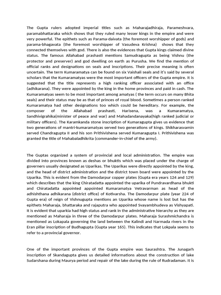 Gupta Administration | PDF