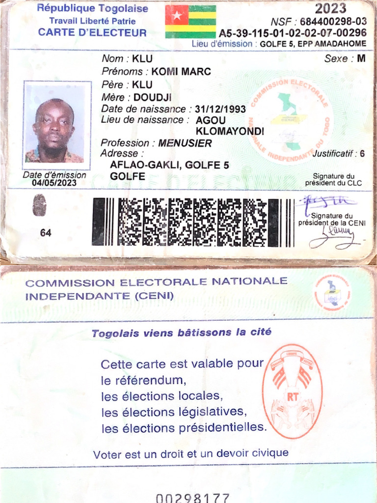 Carte D'électeur Marc Kapita | PDF
