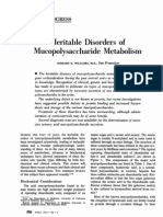Heritable Disorders Mucopolysaccharide: of Metabolism
