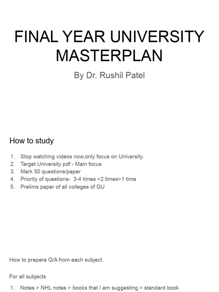Final Year University Masterplan | PDF