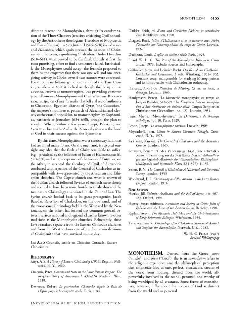 Monophysitism and Its Historical Context | PDF | Monotheism | God