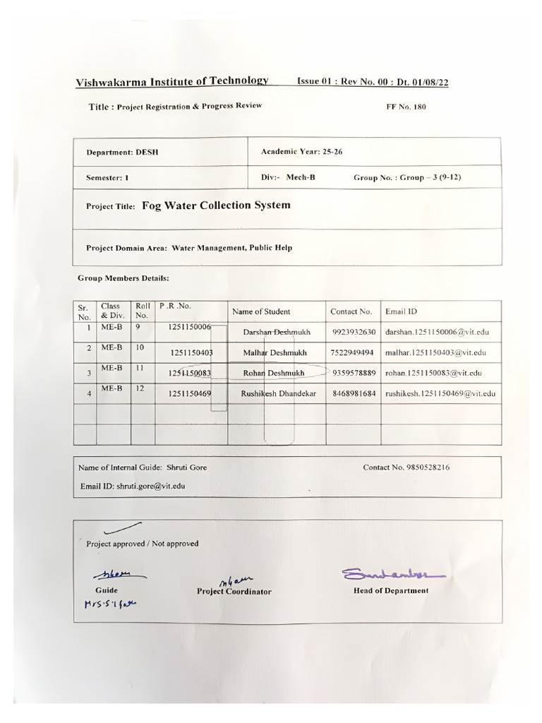 ASE Project 1 Group Registration Form | PDF
