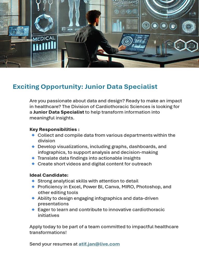 Junior Data Specialist in Healthcare | PDF