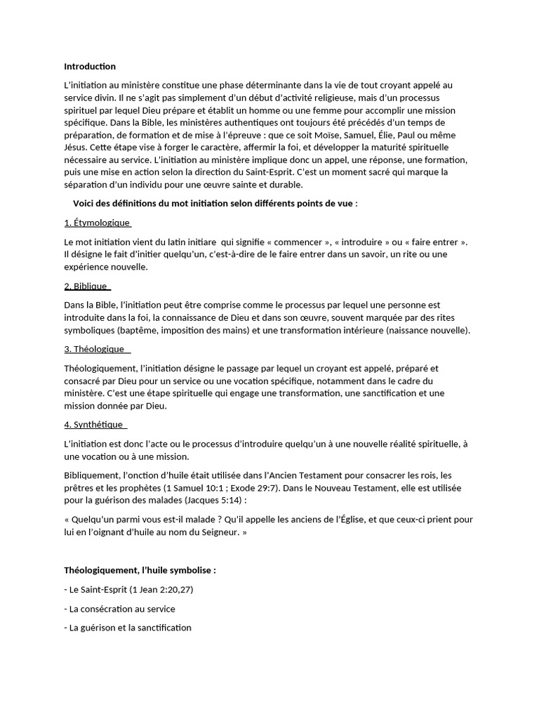 Initiation au ministère et spiritualité | PDF | Spiritualité | Dieu