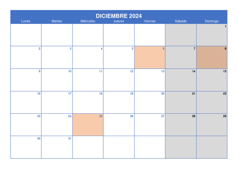 Calendario de diciembre 2024 | PDF
