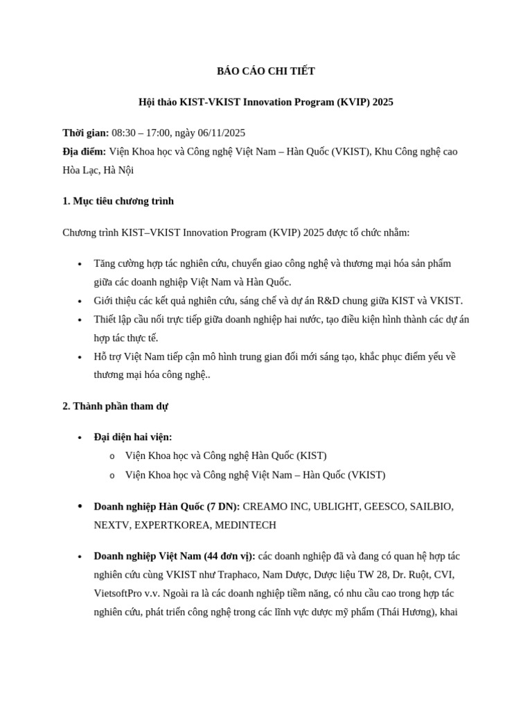 Báo Cáo Kvip 2025 | PDF