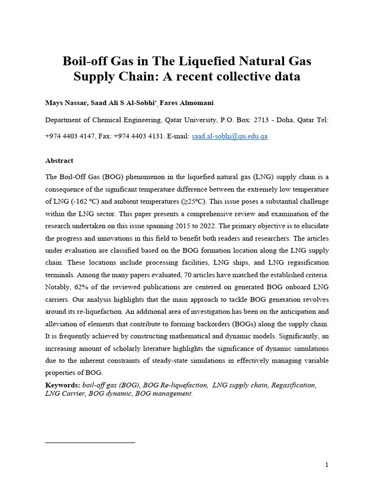 Boil Off Gass in The LNG Sypply Chain | PDF | Liquefied Natural Gas ...