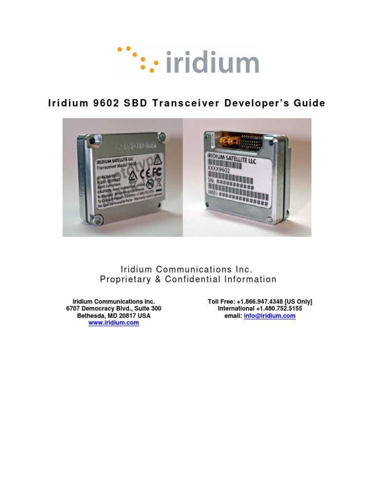Guide to the Iridium 9602 Short Burst Data Transceiver: Technical ...