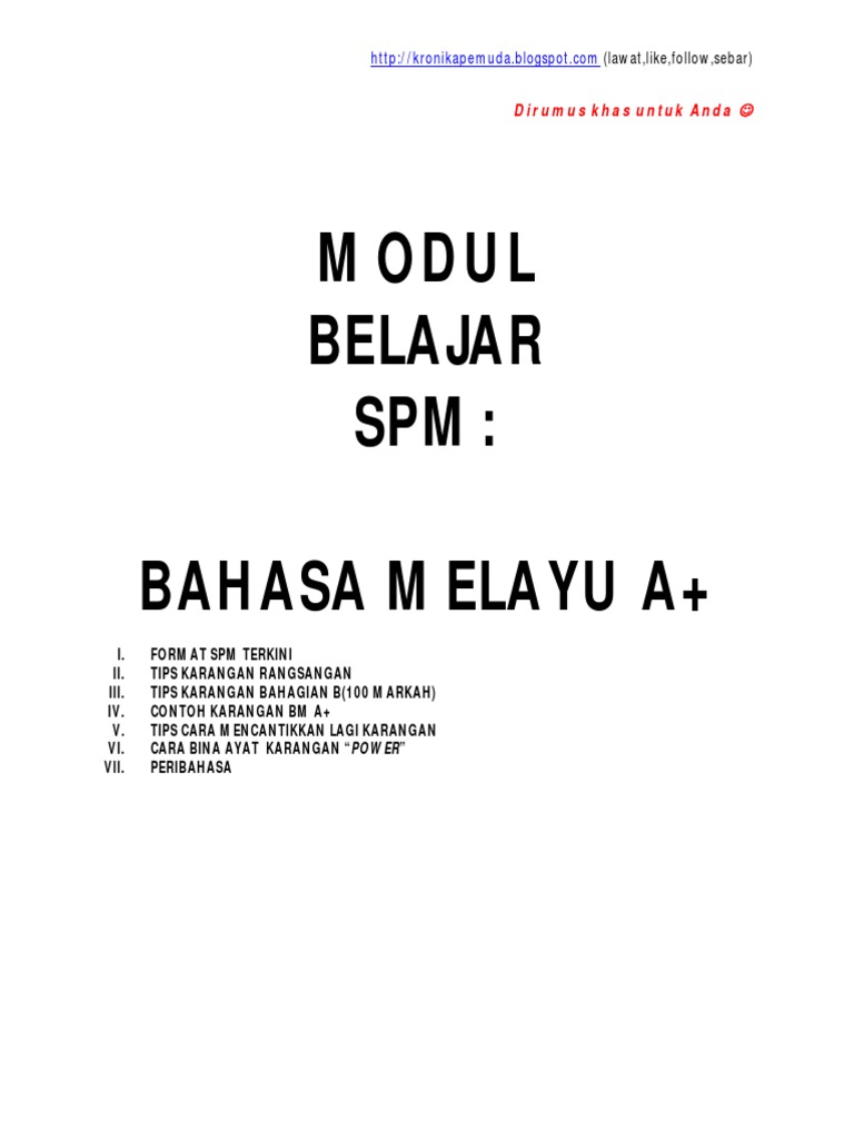 Modul Spm Bahasa Melayu Pdf