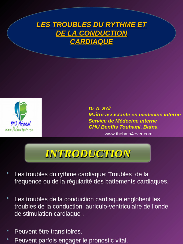 Troubles du rythme et conduction cardiaque | PDF | Cœur | Maladies ...