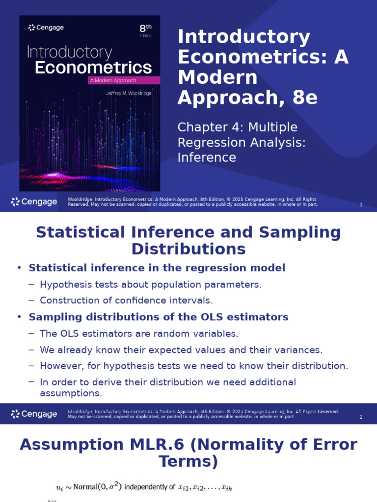 Wooldridge_Introductory Econometrics a Modern Approach 8e_PPT_CH04 ...