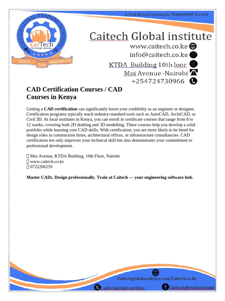 CAD Certification Courses - CAD Courses in Kenya | PDF