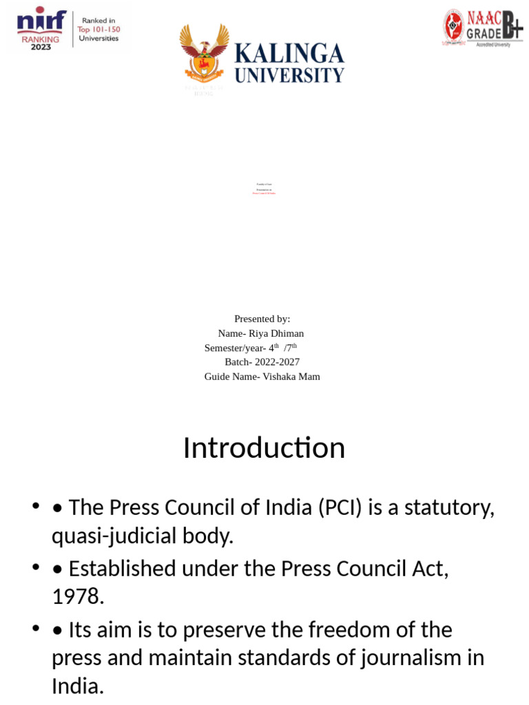 Press Council of India | PDF