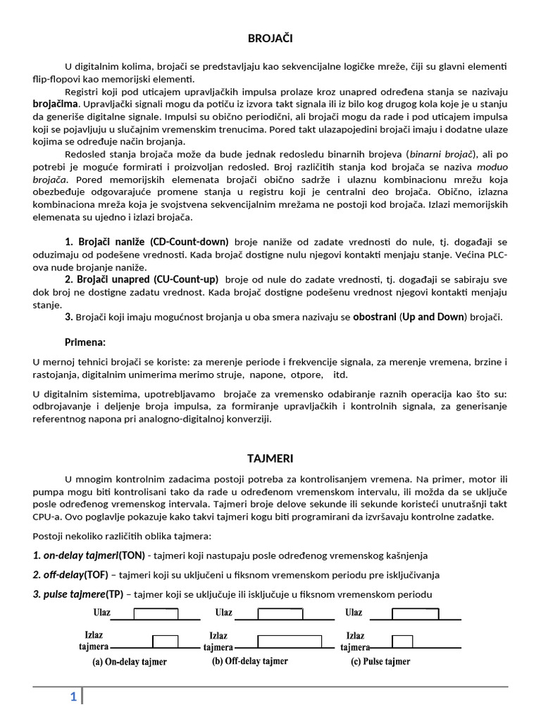 Tajmeri, Brojaci, Displeji, Konvertori | PDF