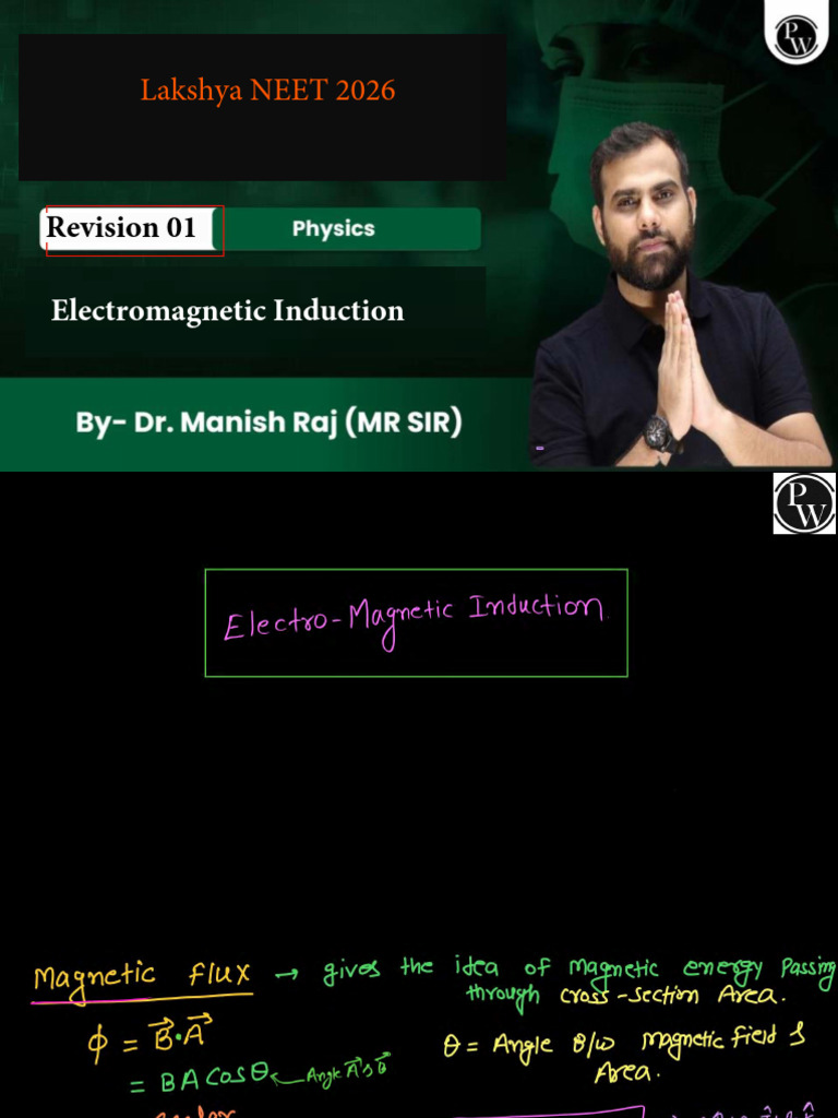 Electromagnetic Induction (Revision 01) Class Notes Lakshya NEET 2026 | PDF