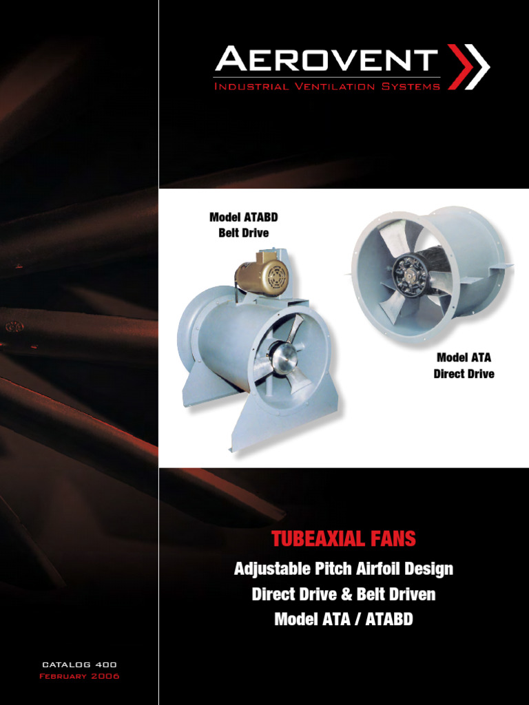 Tubeaxial Fans: ATA & ATABD Models | PDF | Horsepower | Duct (Flow)