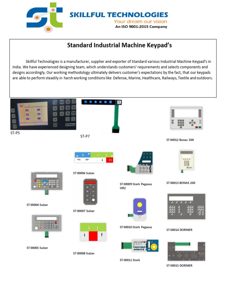 Industrial Machine Keypads Supplier | PDF