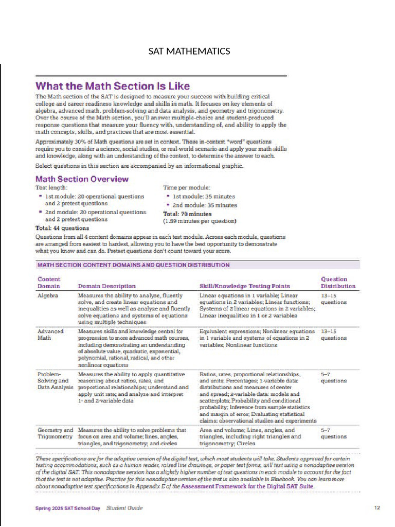 Sat Reading and Writing | PDF