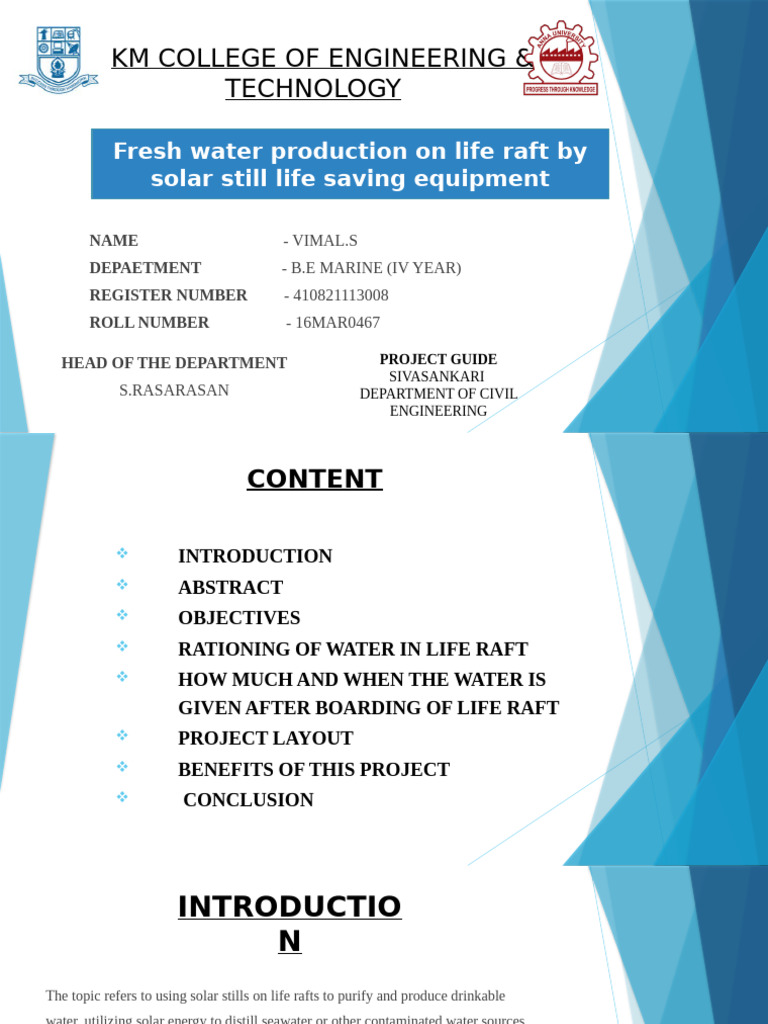 Solar Stills for Life Raft Water Supply | PDF | Water | Fresh Water