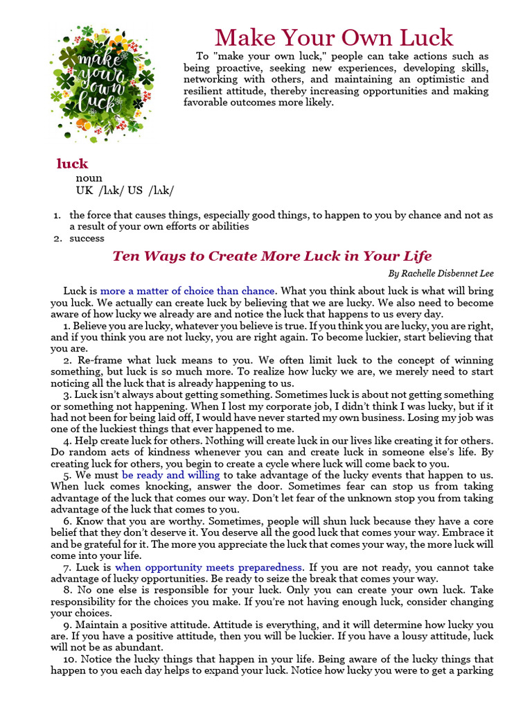Luck | PDF | Luck