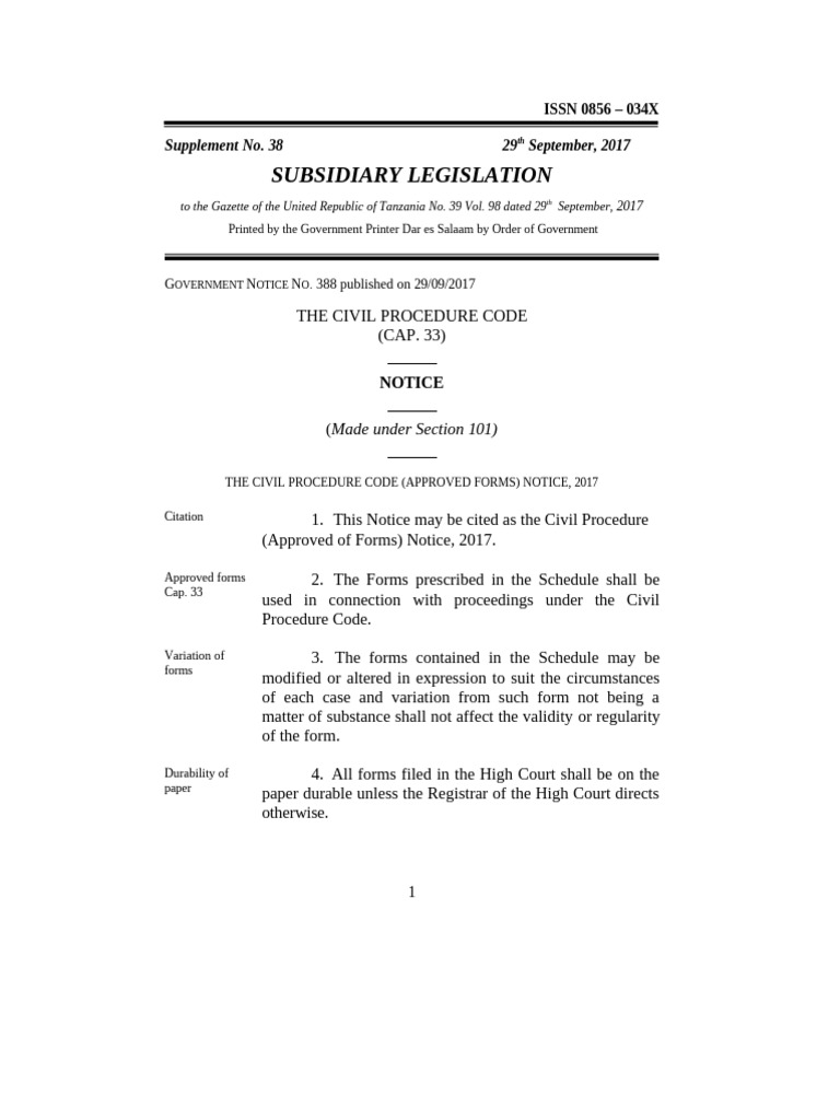 Civil Procedure Code Approved Forms | PDF | Lawsuit | Mediation