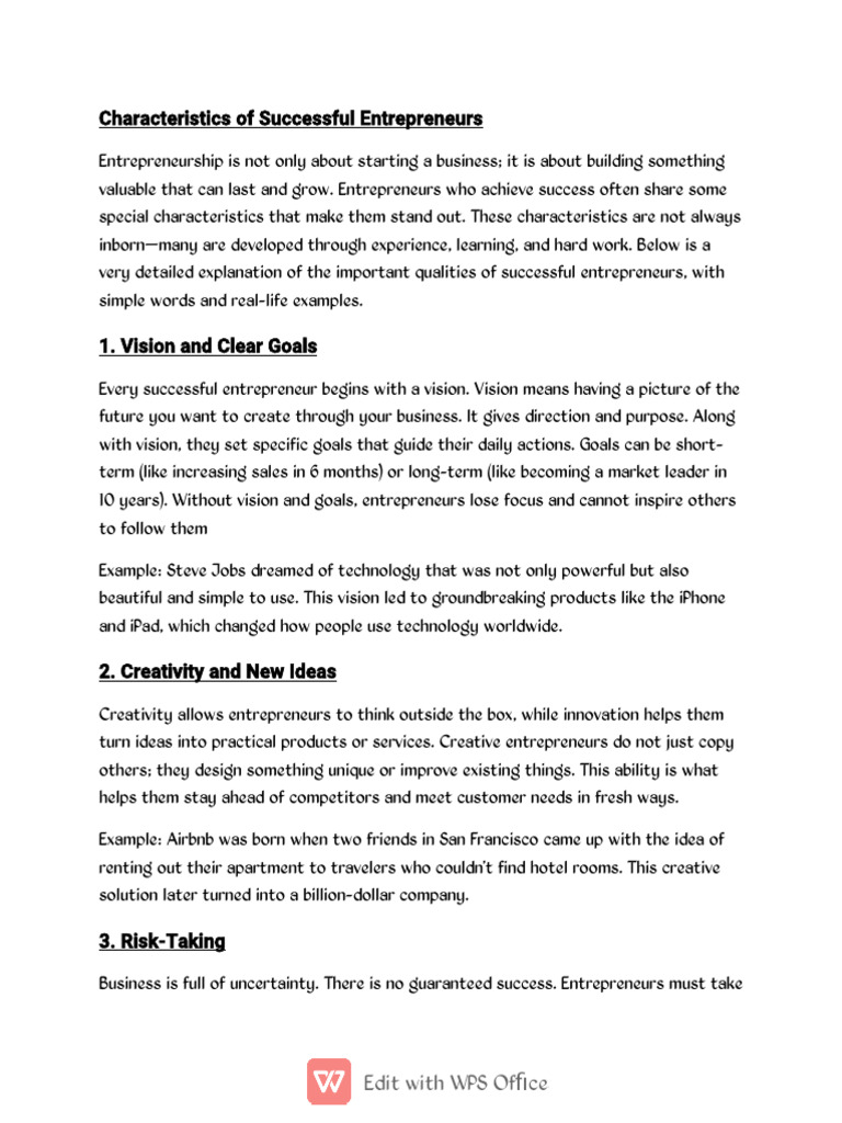 Key Traits of Successful Entrepreneurs | PDF | Entrepreneurship | Business