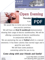 Open Evening: Thursday 31st May