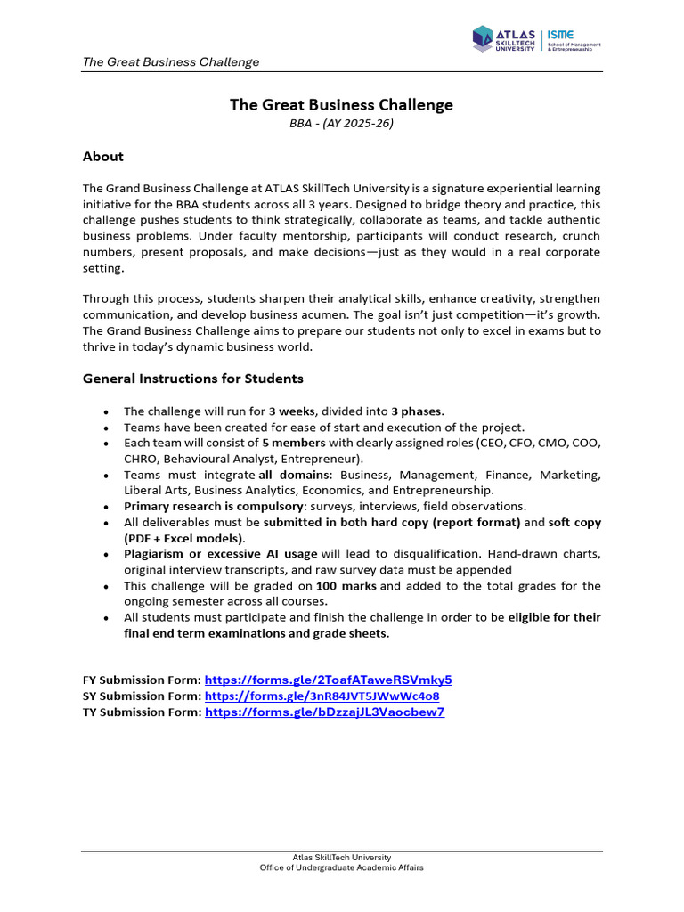 Mentor Note - The Great BBA Business Challenge | PDF | Mentorship ...