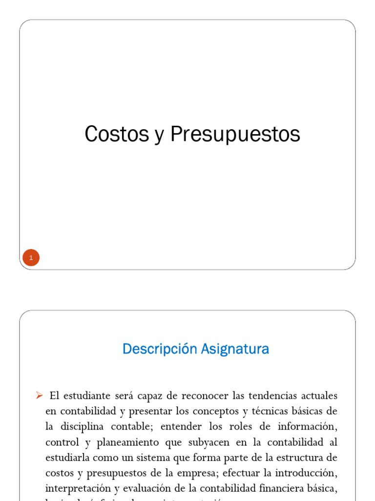 Costos y Presupuestos en Contabilidad | PDF | Contabilidad | Presupuesto