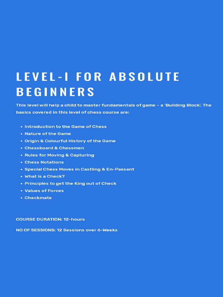 Chess Curriculum Beginner To Advance | PDF