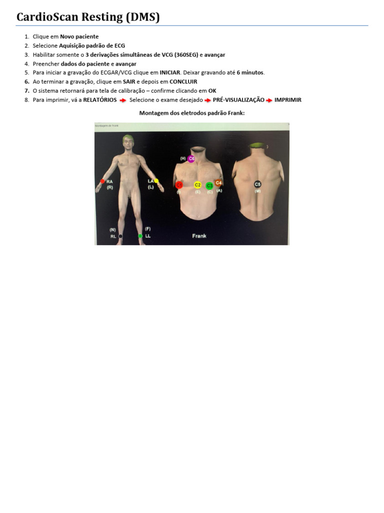 Guia de Uso do CardioScan DMS | PDF