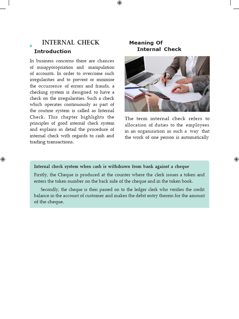 Internal Check System for Fraud Prevention | PDF | Cheque | Internal ...