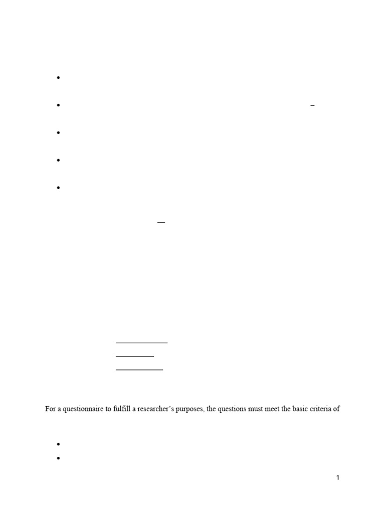 Designing Effective Questionnaires | PDF | Questionnaire | Survey ...