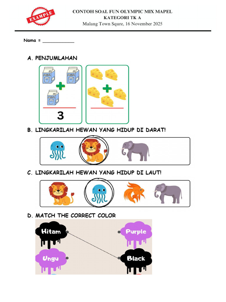 Aktivitas Pembelajaran Matematika dan Hewan | PDF